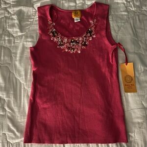 Ruby Rd. Petite Hot Pink Embellished Tank Top – Size Petite L
